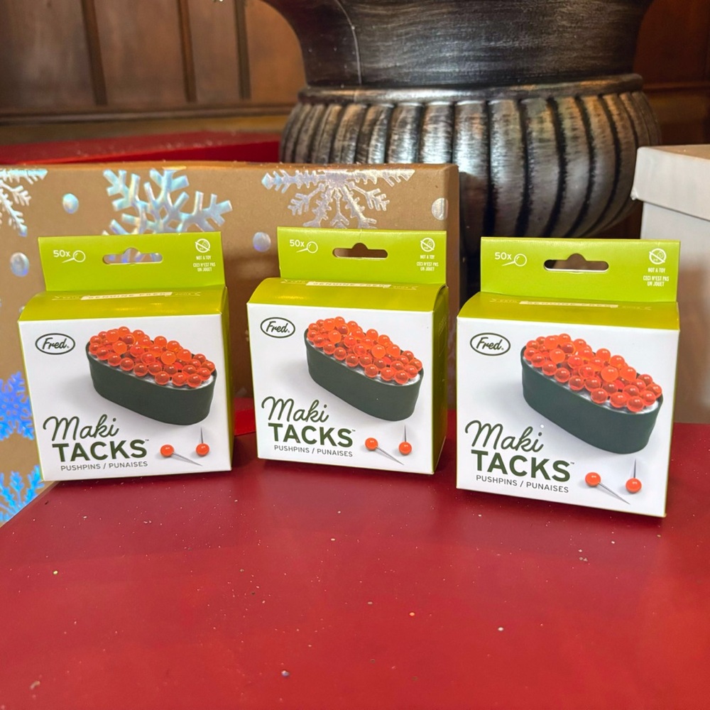 Maki Tacks Push Pins - 3 packs (50 pushpins in each box)
